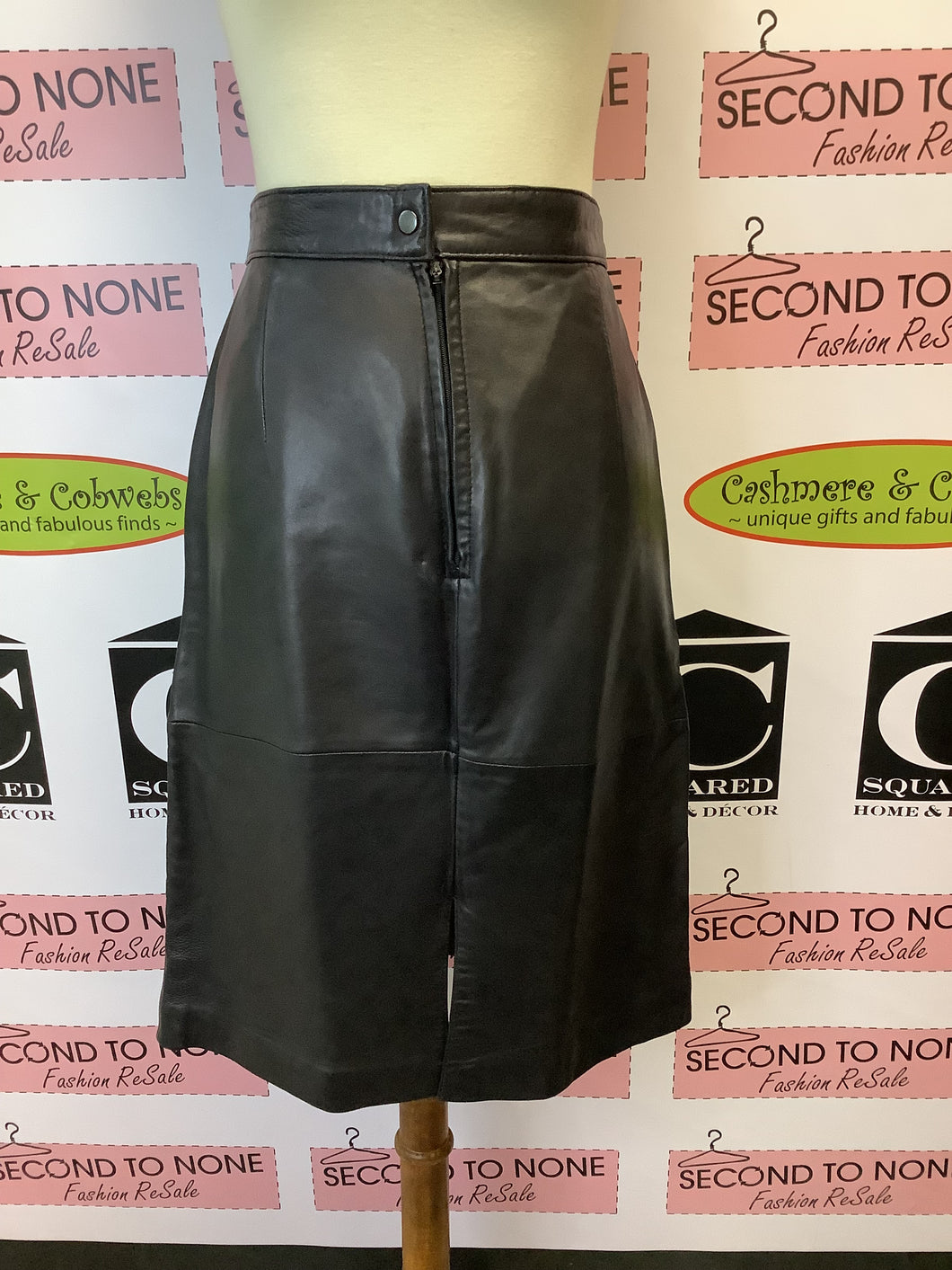 Linea Phillips Leather Midi Skirt (Size 13)