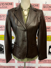 Load image into Gallery viewer, Brown Leather Blazer Jacket (Size 4)
