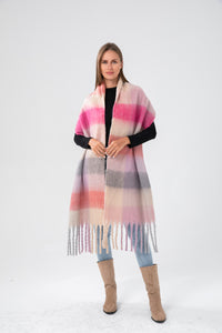 Shades of Pink Plaid Blanket Scarf (Only 1 Left!)