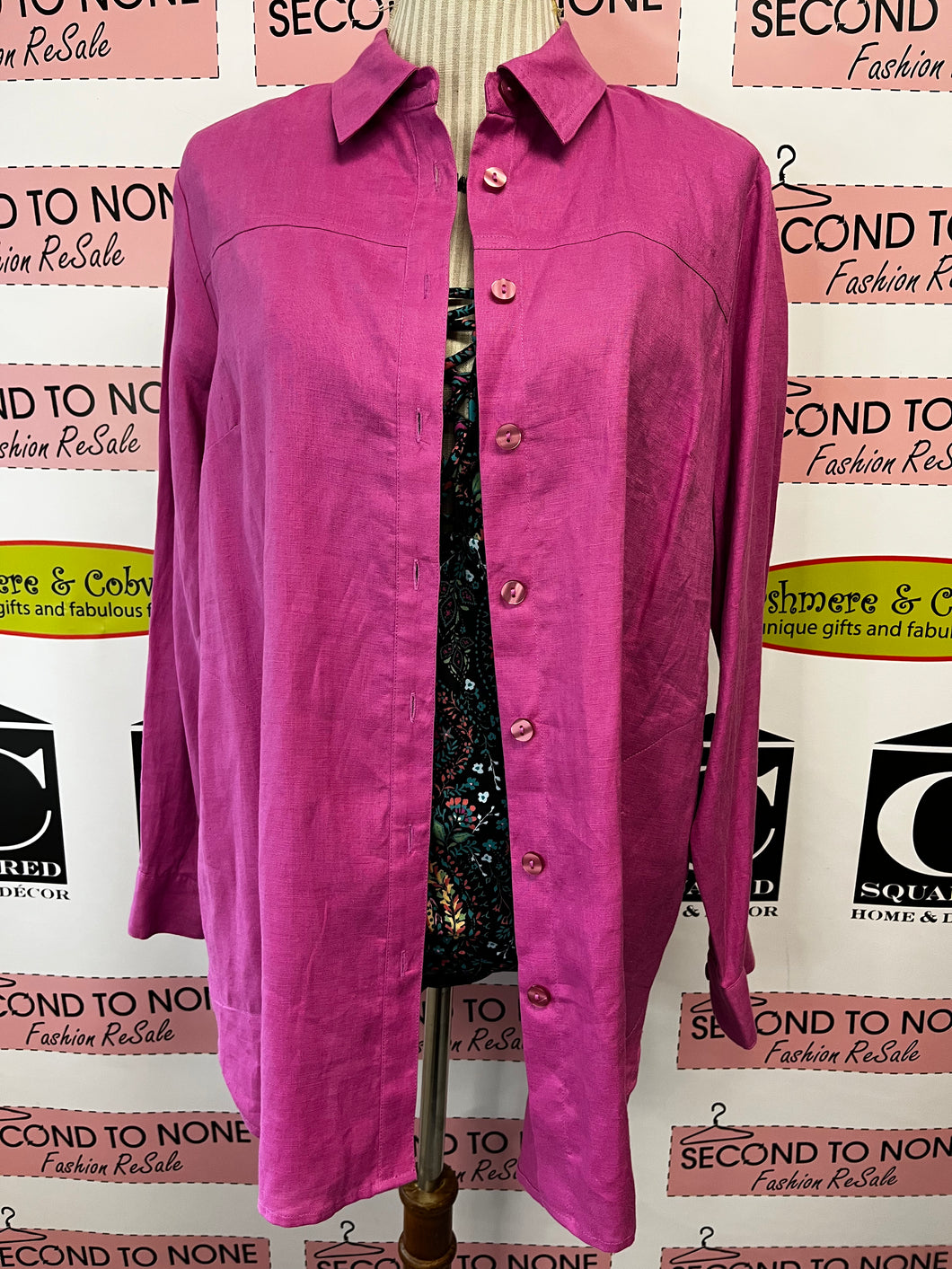 Pink 100% Linen Overshirt (Size M)