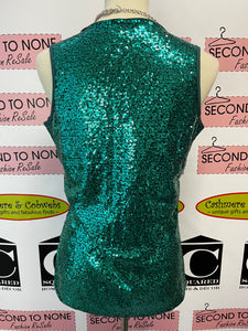 Teal Sequin Tank (Size L)