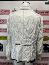 Load image into Gallery viewer, Conrad C White Denim-Like Ruffle Trim Jacket (Size 16)
