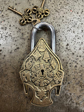 Load image into Gallery viewer, Chunky Brass Buddha Head Lock &amp; Keys (Only 1 Left!)
