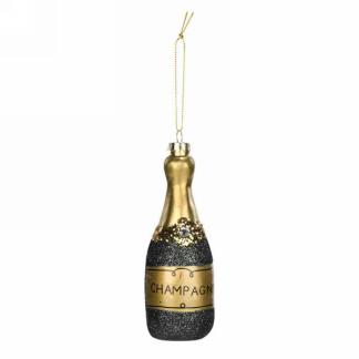 Champagne Bottle Glass Ornament (Only 1 Left!)