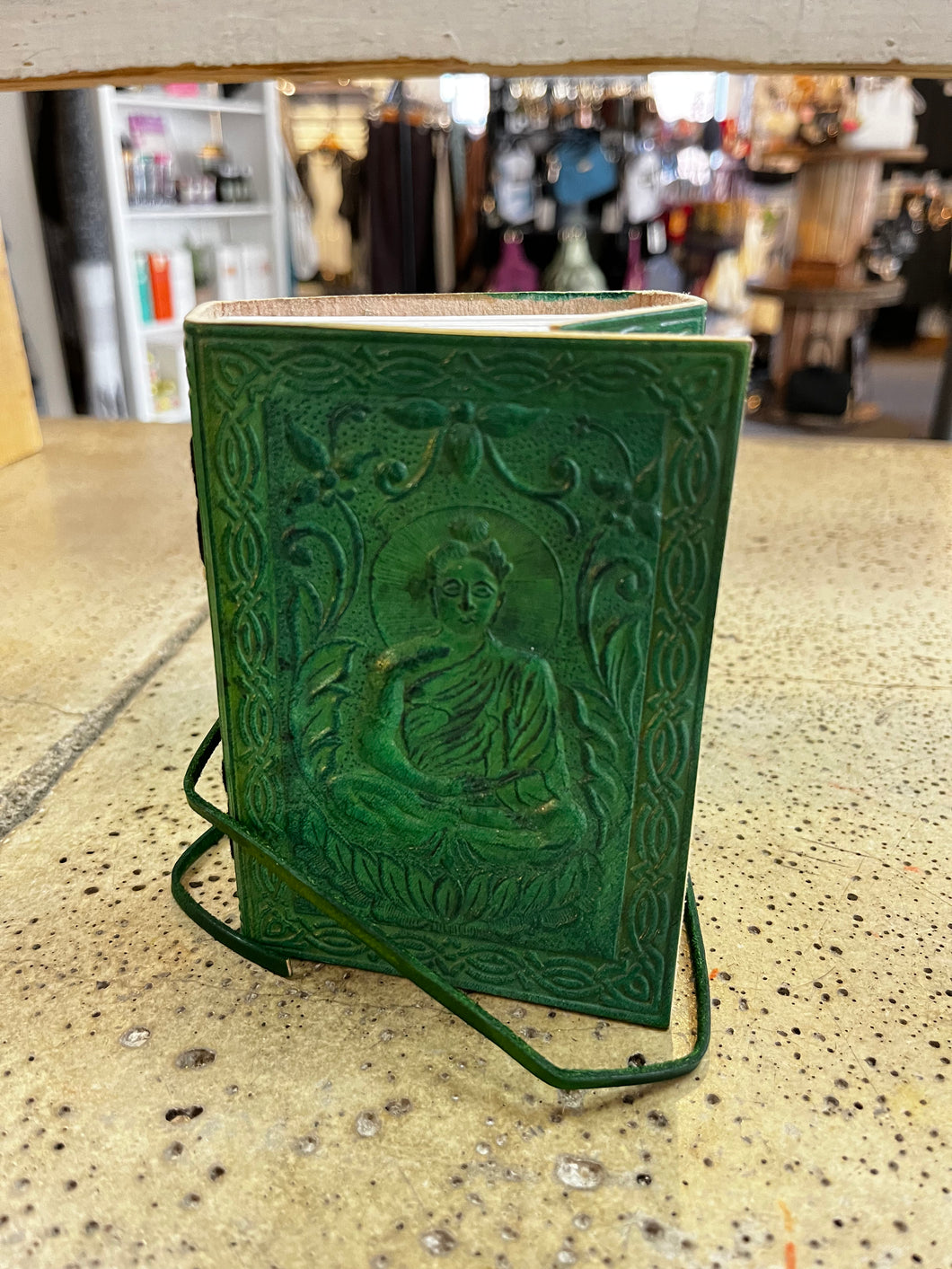 Hand Bound Green Buddha Mini Journal