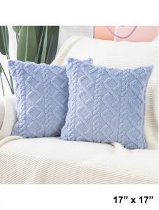 Cable-Pattern Soft Throw Pillow