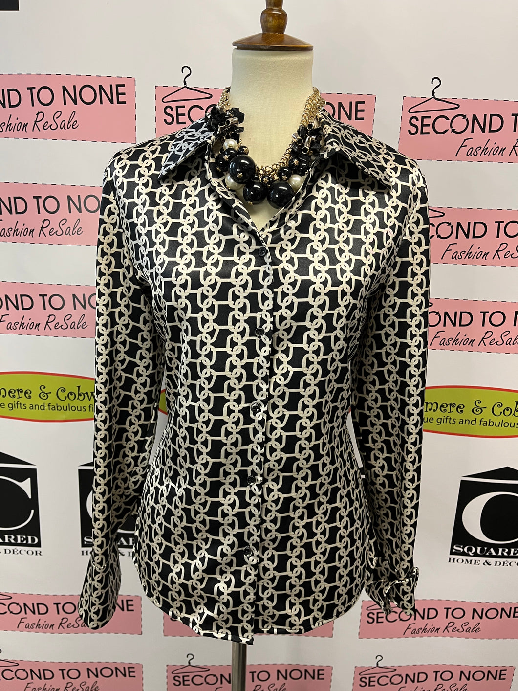 Chain Link Print Blouse (Size 10)