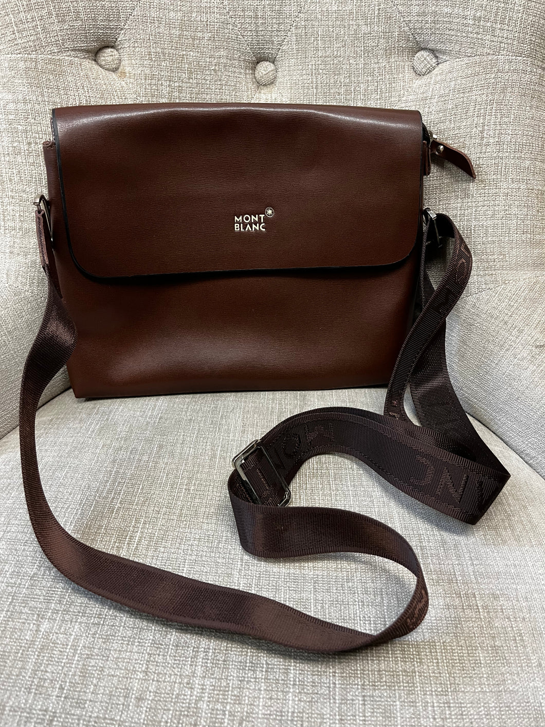Mont Blanc Leather Messenger Bag