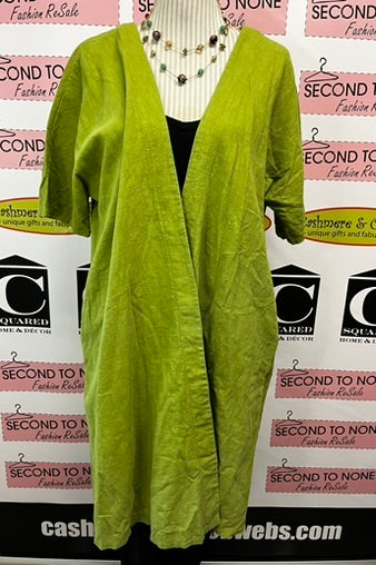 100% Linen Green Shawl (Size 1XL)