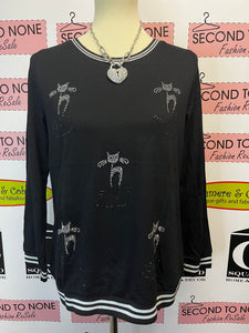 Blingy Cat Long-Sleeved Top