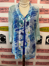Cargar imagen en el visor de la galería, Shades of Blue Mesh Shawl (Size L/XL)

