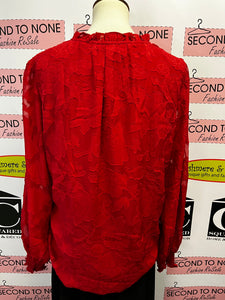 NWT Red Button Blouse (Size 1X)