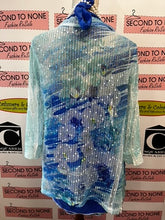 Cargar imagen en el visor de la galería, Shades of Blue Mesh Shawl (Size L/XL)
