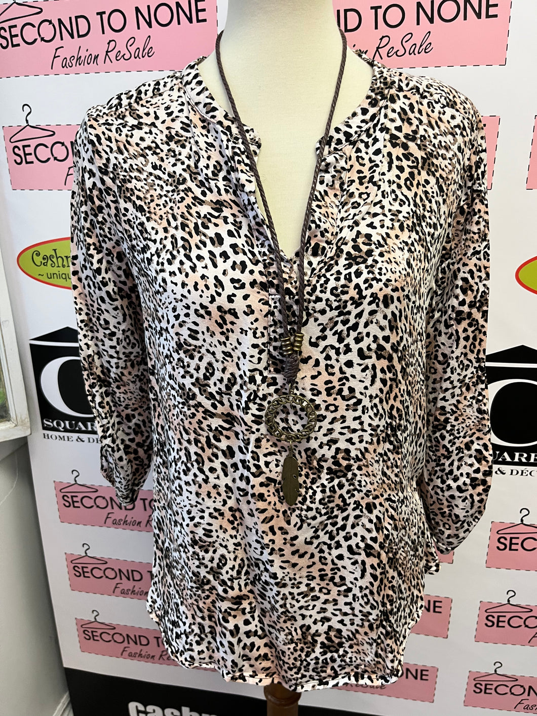 Leopard Print Blouse (Size L)