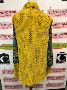 Sunflower Yellow Chenille Knit Vest (Size XL)