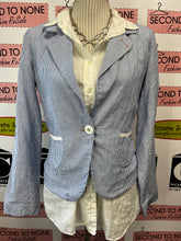 Load image into Gallery viewer, NWT Kenar Pinstripe Linen Blend Blazer (Size S)
