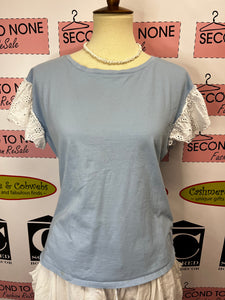 Eyelet Sleeve Tee (Size L)