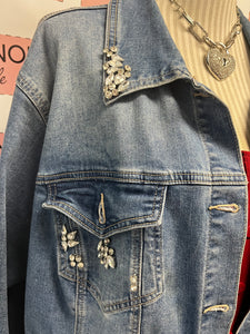 Laura Plus Rhinestone Denim Jacket (Size 24)