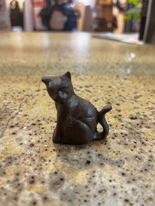 Mini Cast-Iron Sitting Cat (3 Colors)