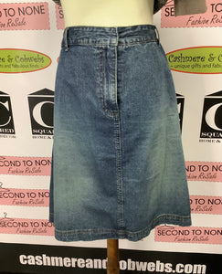 Contrast Midi Denim Skirt (Size 18)