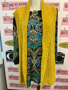 Sunflower Yellow Chenille Knit Vest (Size XL)