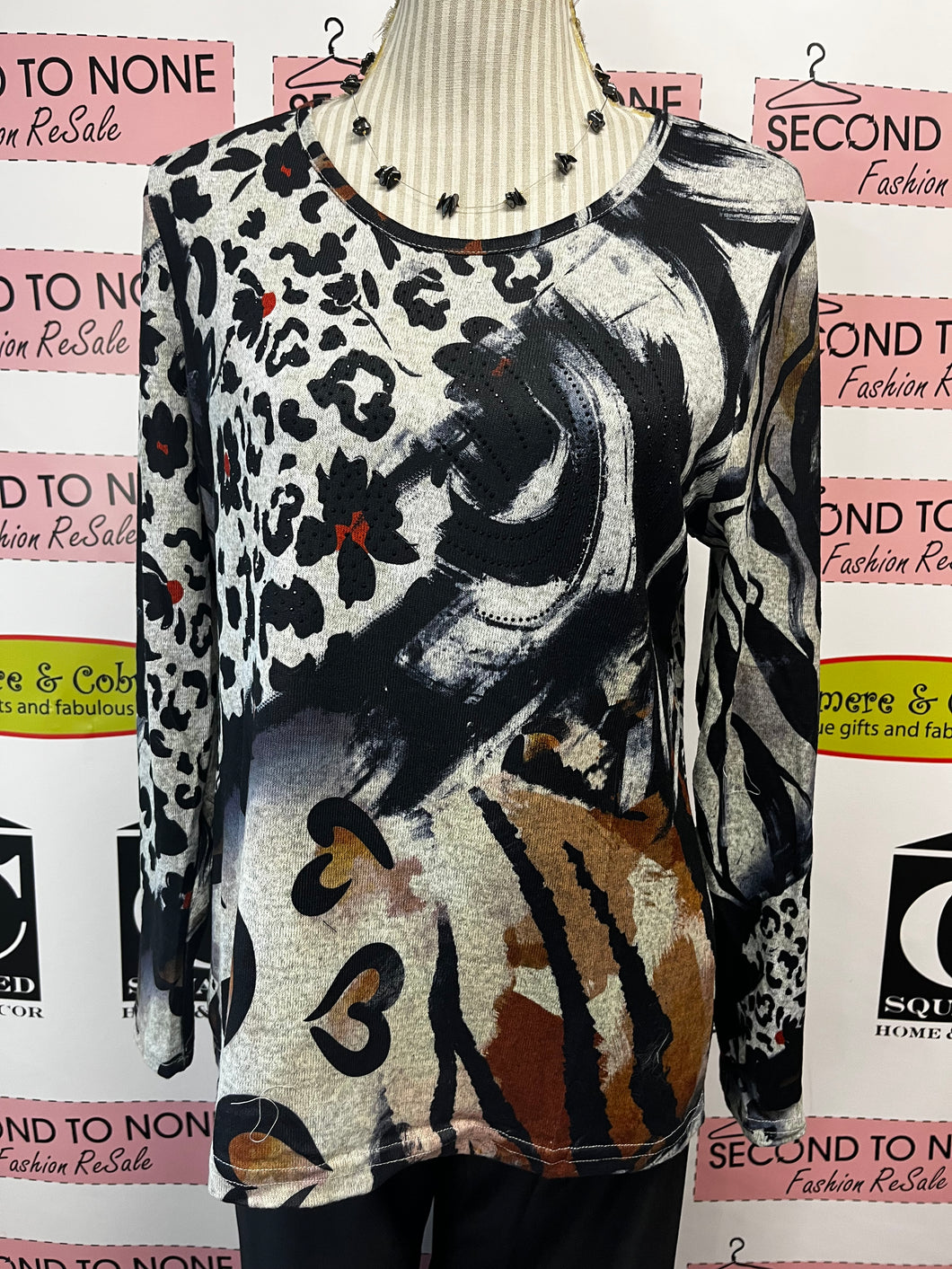 Abstract Animal Print Top