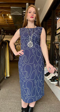Load image into Gallery viewer, Navy Chain Print Cotton Dress
