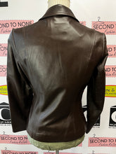 Load image into Gallery viewer, Brown Leather Blazer Jacket (Size 4)
