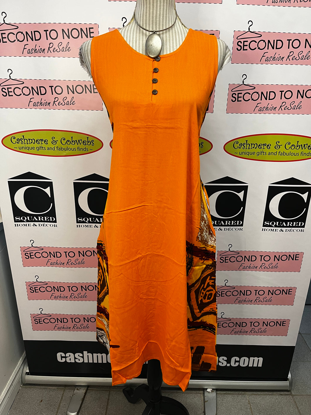 Orange Abstract Summer Dress