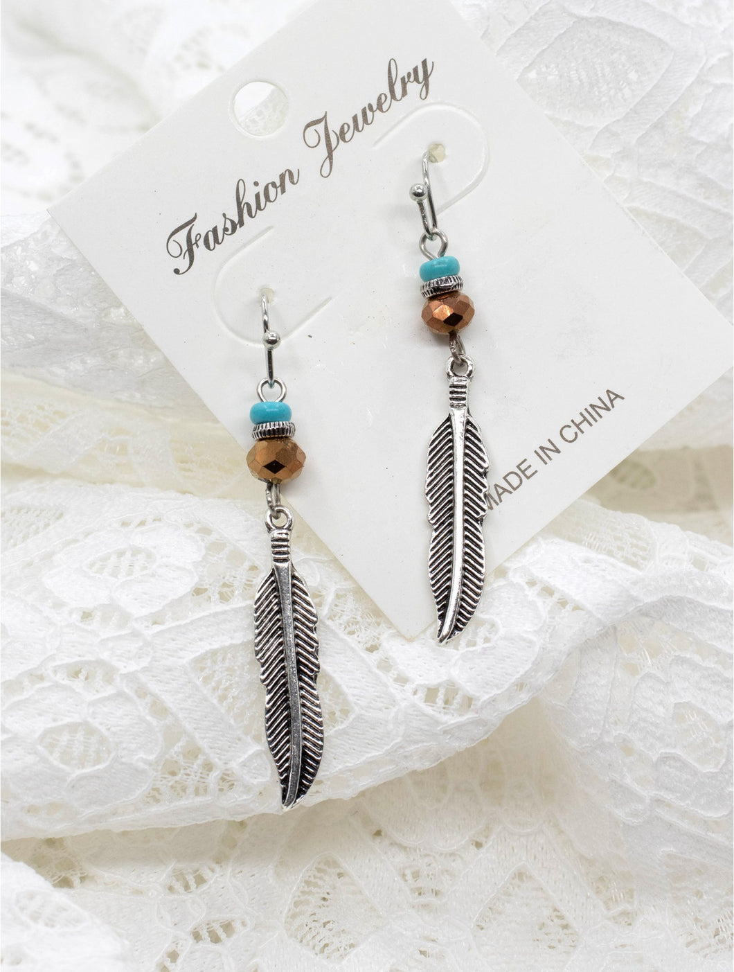 Silver Feather Earrings