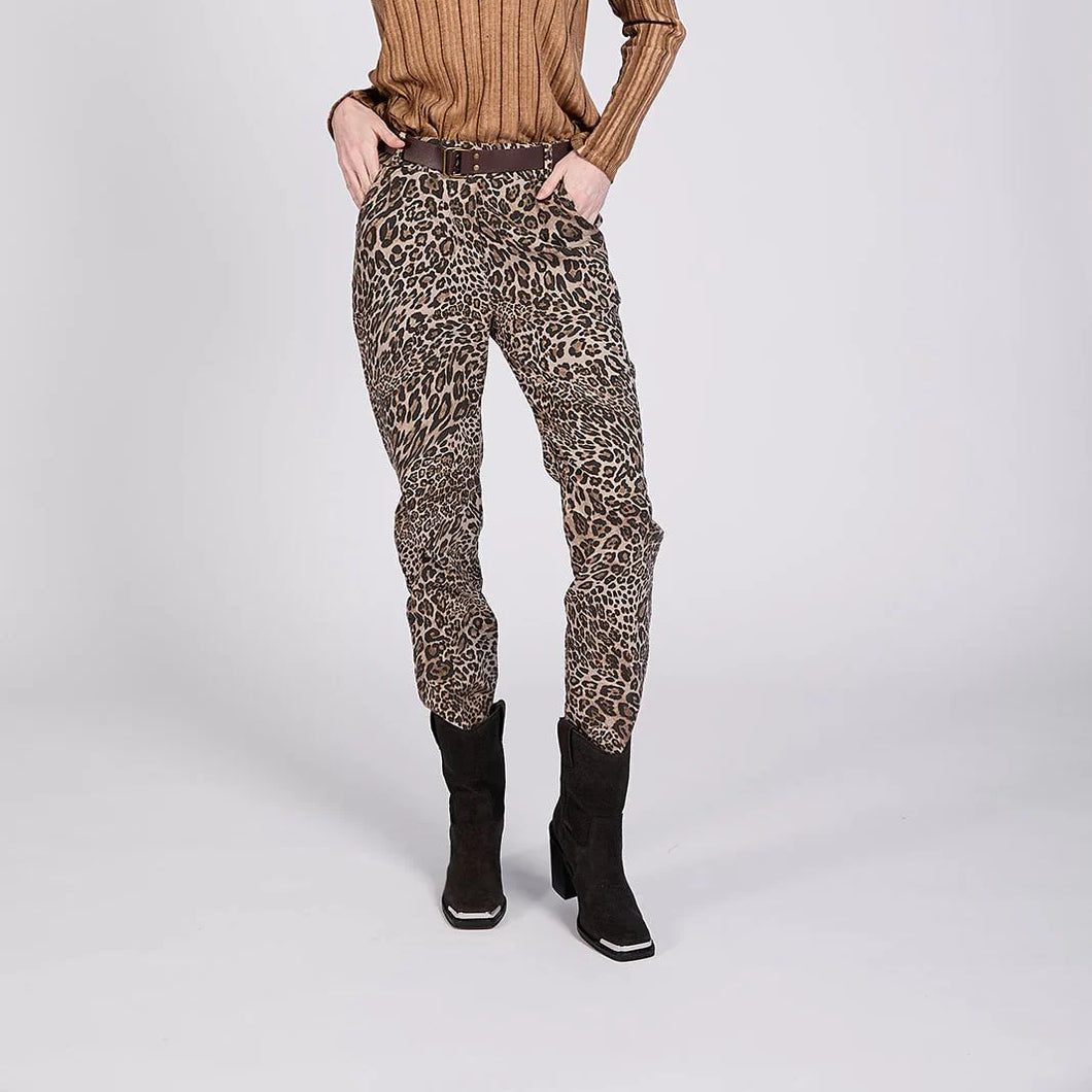 Made In Italy Stretch Leopard Pants (With Belt)
