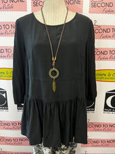 Load image into Gallery viewer, Comrags Black Patchwork Blouse (Size L)
