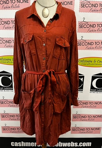 NWT Grace & Lace Orange Denim Dress (Size XL)