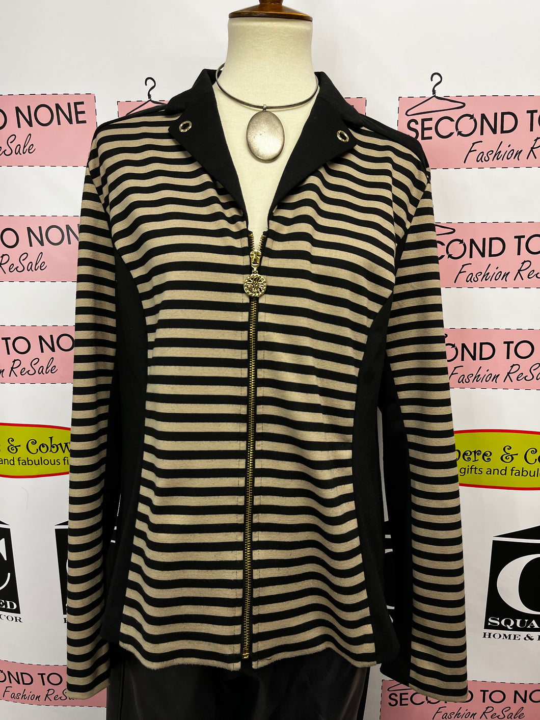 Anne Klein Striped Jacket (Size XL)