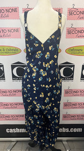 Navy Floral Jumpsuit (Size Medium)