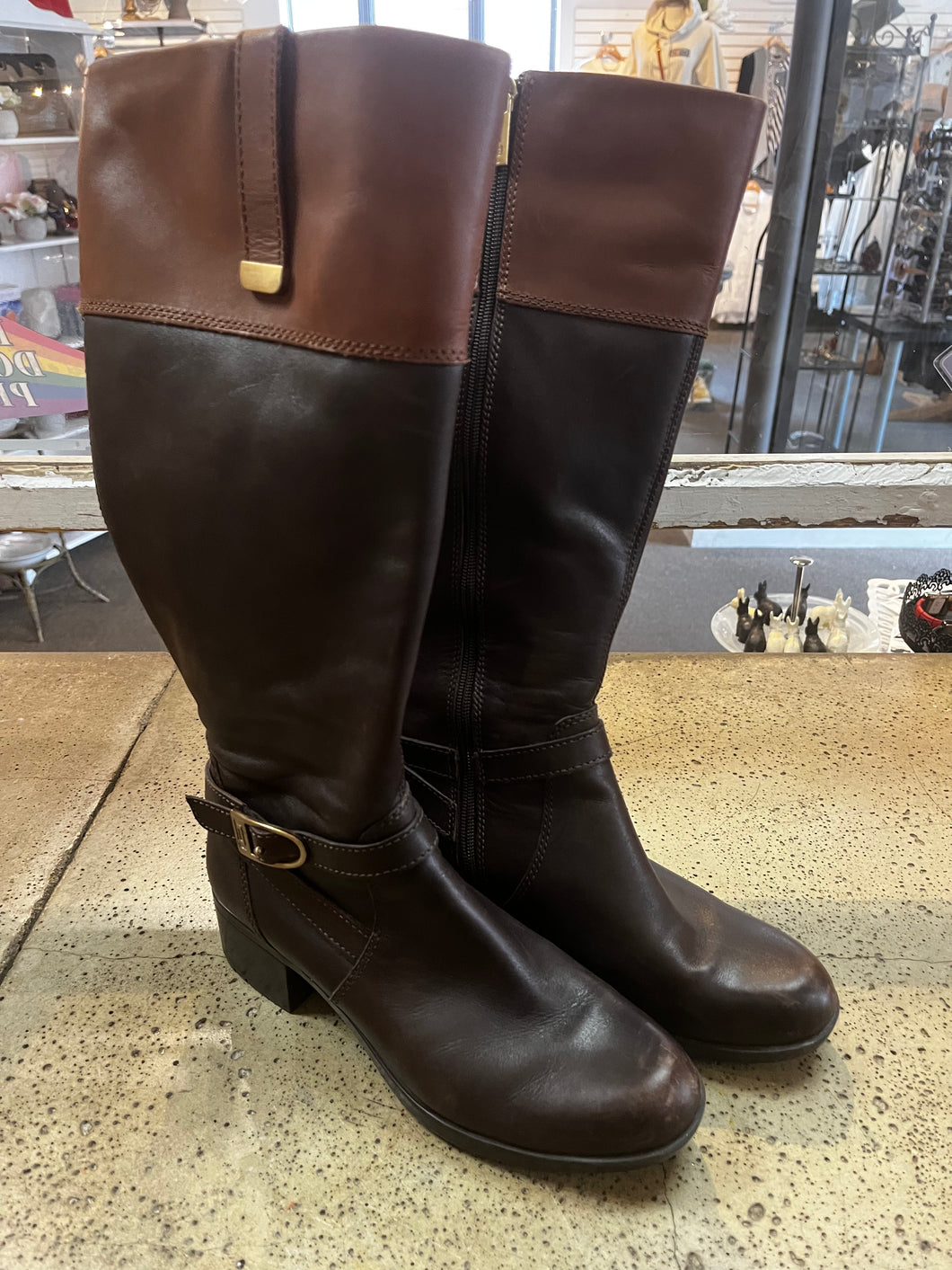 Bandolino Leather Riding Boots (Size 9)