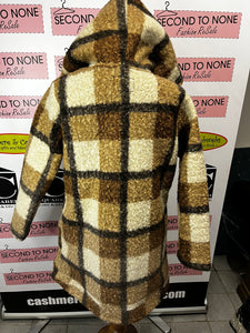 Brown Large Plaid Teddy Bear Coat