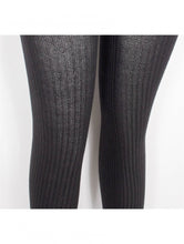 Load image into Gallery viewer, Black Full Length Ribbed Tights (One Size)
