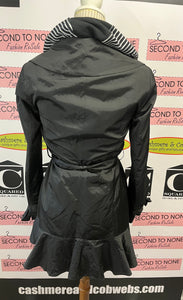 Cole Haan Ruffle Hem Belted Trench Coat (Size XS)