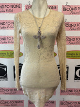 Cargar imagen en el visor de la galería, Jules &amp; James Beige Lace Long Sleeve (Size S)
