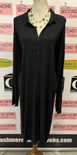 Load image into Gallery viewer, NWT Eileen Fisher Black Button Front Dress/Duster (Size XL)
