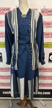 Load image into Gallery viewer, Vintage Blue and White Nautical Skirt Set (Size XL)
