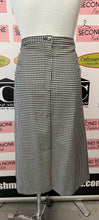 Load image into Gallery viewer, Vintage B&amp;W Gingham Jacket &amp; Skirt Set (Size L/XL)

