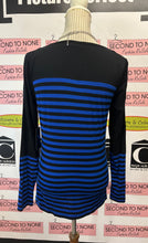 Load image into Gallery viewer, NWT Vince Camuto Blue &amp; Black Striped Top (Size S)
