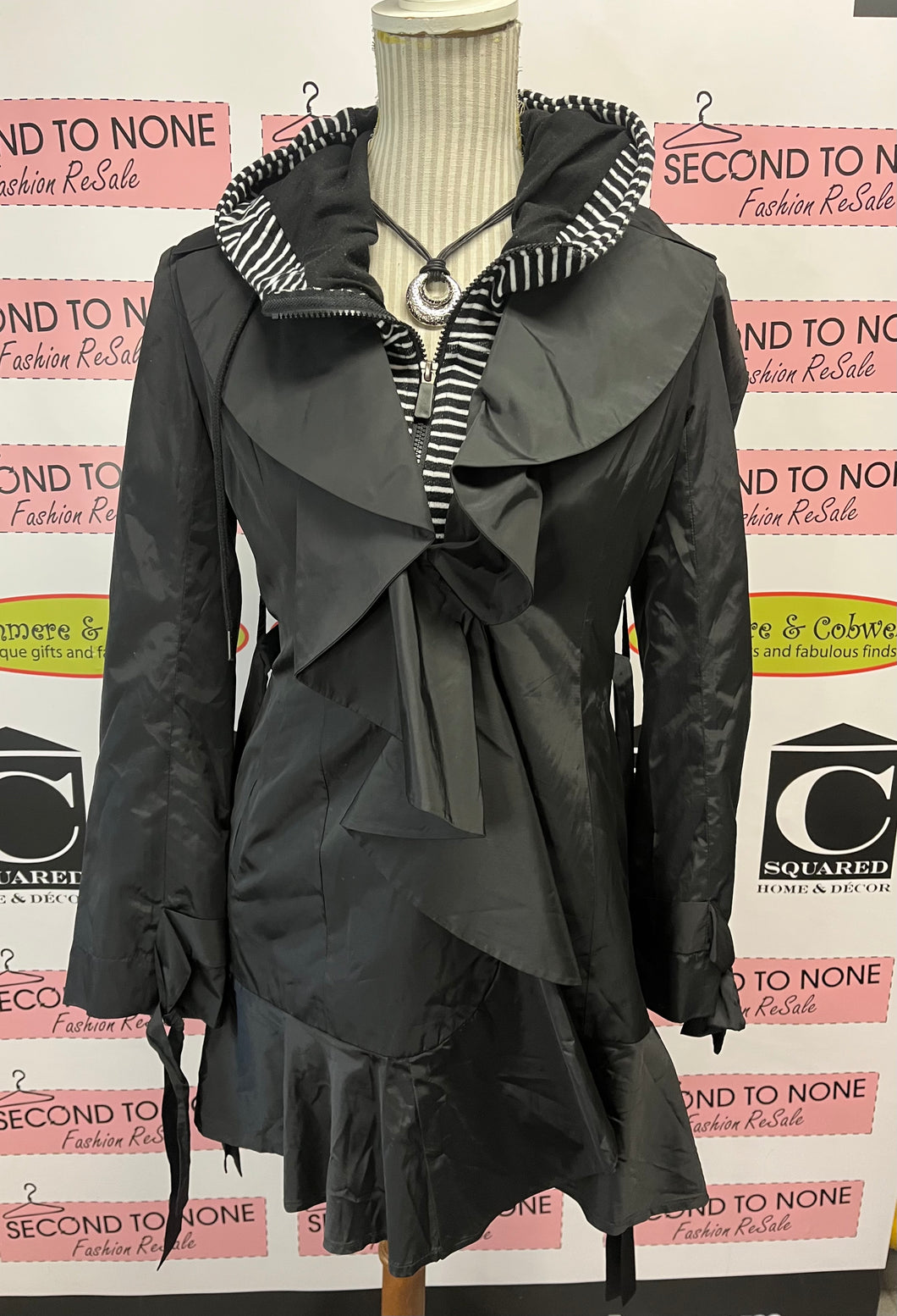 Cole Haan Ruffle Hem Belted Trench Coat (Size XS)