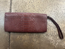Load image into Gallery viewer, Liz Claiborne Purple Reptile Skin Clutch Wallet
