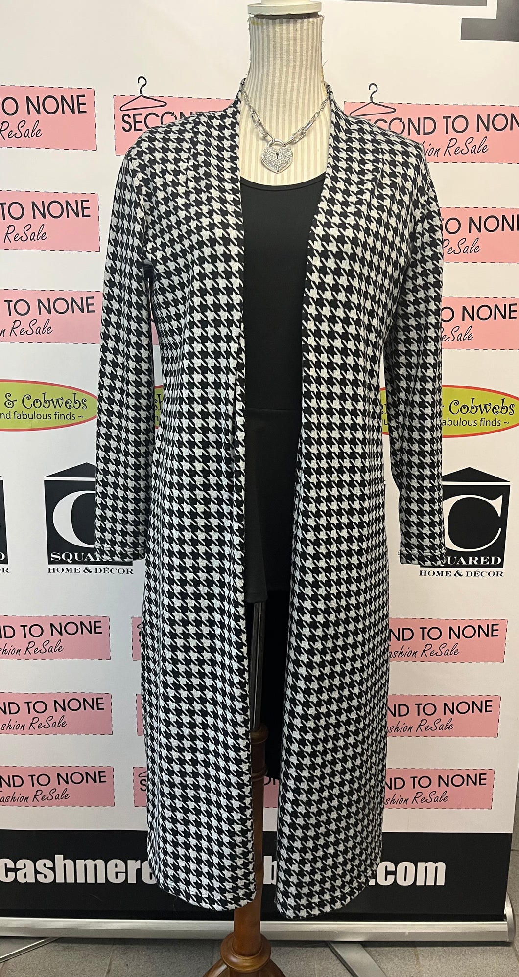 Houndstooth Duster Cardigan (Size S)