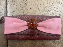 Load image into Gallery viewer, Liz Claiborne Purple Reptile Skin Clutch Wallet
