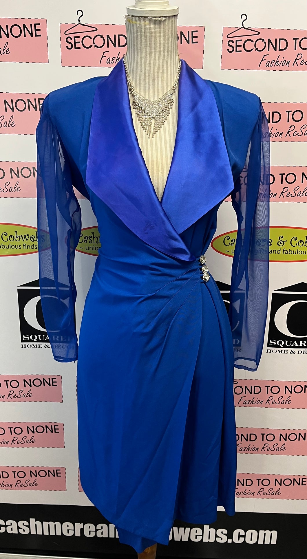 Vintage Joseph Ribkoff Creations Royal Blue Dress (Size 8)