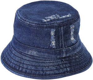 Distressed Denim Bucket Hat (2 Colours)